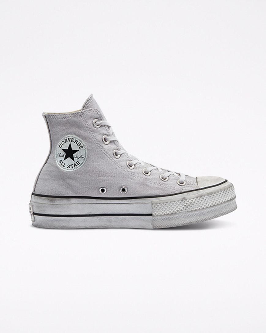 Men\'s Converse Chuck Taylor All Star Lift Smoked Canvas High Top Platform Shoes Grey | AU 50C38F